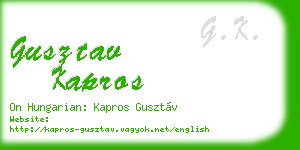 gusztav kapros business card