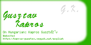 gusztav kapros business card